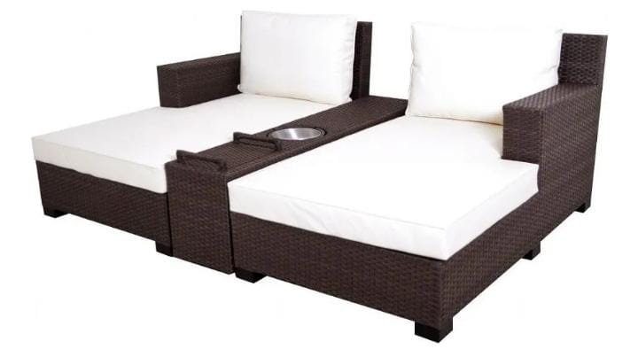Chaise Long Dupla Fibra Sintética Kely