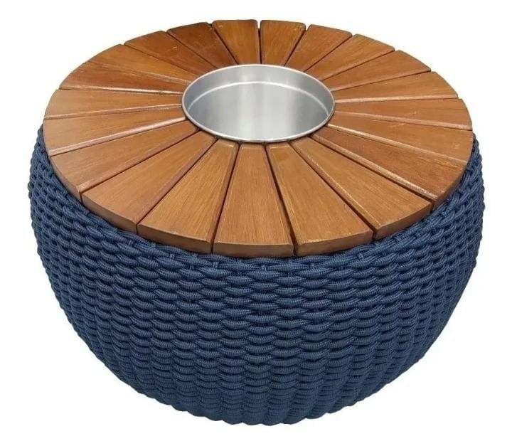 Mesa de centro Champanheira em corda náutica