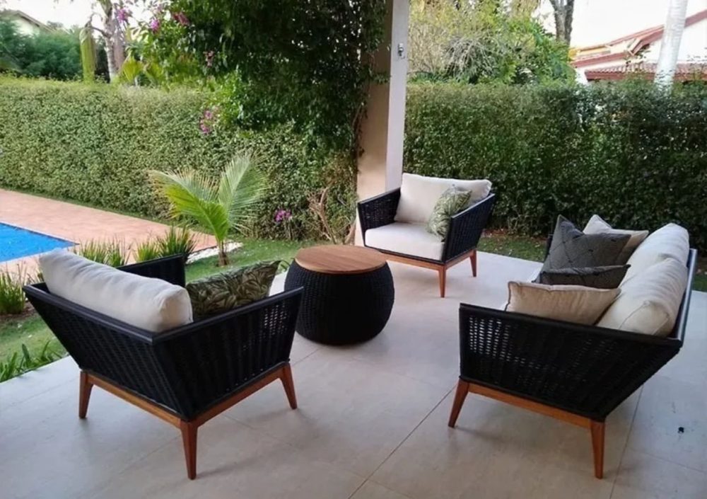 Conjunto Napoli 1 Sofá 2 Poltrona + Mesa Corda Náutica