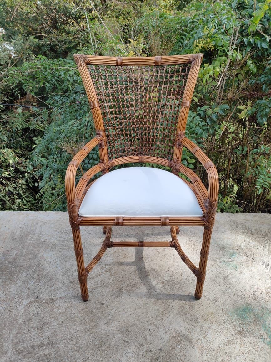 Cadeira Miti em fibra natural rattan envelhecido