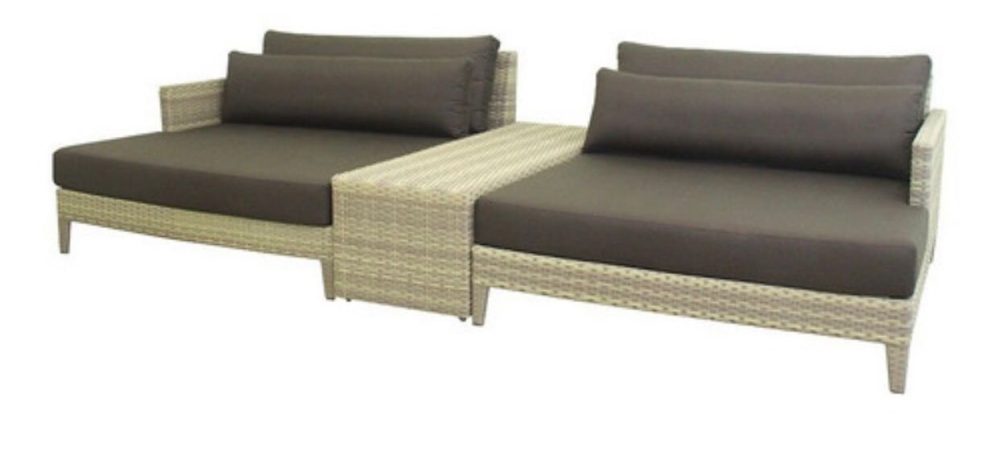 Chaise long Duplo Tito em fibra sintética