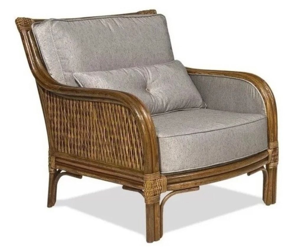 Poltrona Madri em fibra natural rotin com junco