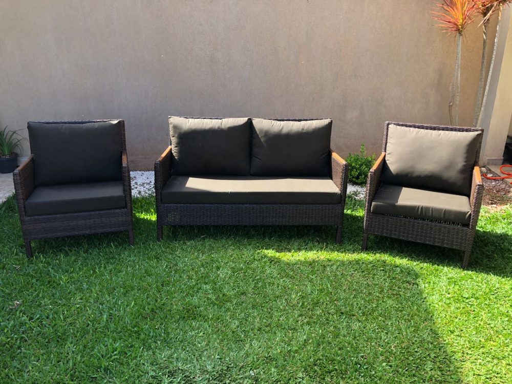 Conjunto 1 Sofá 2 Poltronas Trento em Fibra Sintética