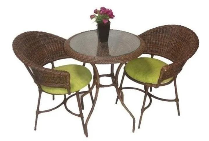 Conjunto De Mesa Com 2 Cadeiras Fibra Sintética New